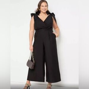Eloquii tie strapped jumpsuit